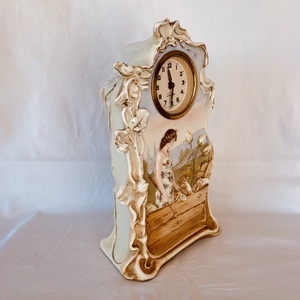 Antik mechanikus porcelán asztali óra (19001910 körüli). - otthon & életmód - dekoráció - fali és függő dekoráció - falióra & óra - Meska.hu