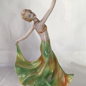 Art Deco táncosnő szobor  Carl Scheidig (Németország), Művészet, Szobor, Kerámia, , MESKA