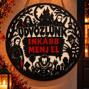 Üdvözlünk � inkább menj el Halloween ajtódísz - Meska.hu