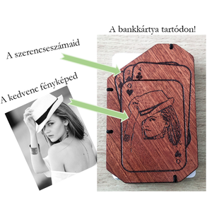 Fényképes gravírozott bankkártya tartó - aszimmetrikus - táska & tok - pénztárca & más tok - kártyatartó & irattartó - Meska.hu
