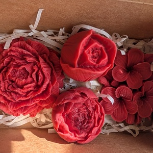 Illatosított szójaviasz virág dobozban, Otthon & Életmód, Gyertya, illat, aroma, Illatviasz, Gyertya-, mécseskészítés, MESKA