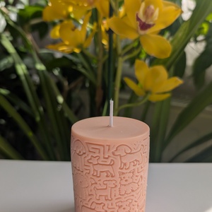 Kutya mintás, illatos gyertya, Kellékek & szerszámok, Dekorációs kellékek, Dekorációs gyertya, Gyertya-, mécseskészítés, MESKA