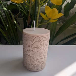 Kutya mintás, illatos gyertya - kellékek & szerszámok - dekorációs kellékek - dekorációs gyertya - Meska.hu