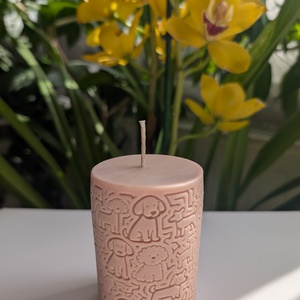Kutya mintás, illatos gyertya - kellékek & szerszámok - dekorációs kellékek - dekorációs gyertya - Meska.hu