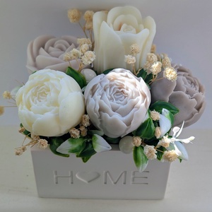 Szójaviasz Virágbox - otthon & életmód - virágdekoráció - virágok - virágbox - Meska.hu