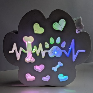 Mancs alakú lámpa díszfénnyel - otthon & életmód - dekoráció - dísztárgy - Meska.hu