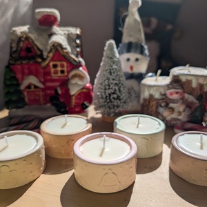 Karácsonyi mini illatos mécses csomag, Karácsony, Karácsonyi lakásdekoráció, Karácsonyi illatgyertya, mécses, Gipszöntés, MESKA