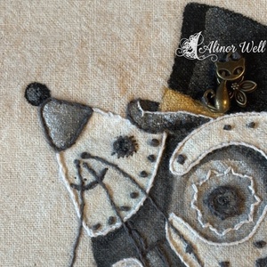 Steampunk Egerentyűs vászontáska - táska & tok - kézitáska & válltáska - válltáska - Meska.hu