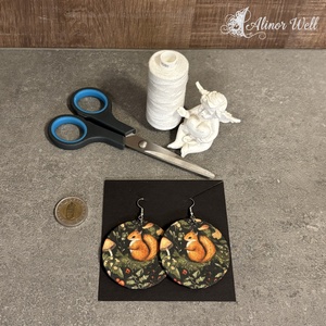 Mókustestvérek - fülbevaló, Ékszer, Fülbevaló, Lógós kerek fülbevaló, Ékszerkészítés, Varrás, MESKA