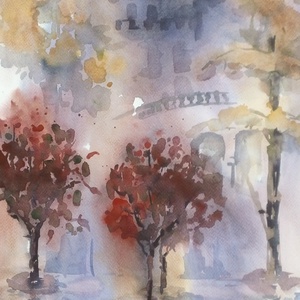 Pink Morning, 2019 - művészet - festmény - akvarell - Meska.hu