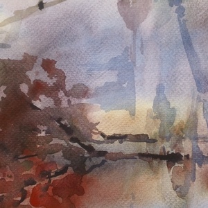 Pink Morning, 2019 - művészet - festmény - akvarell - Meska.hu