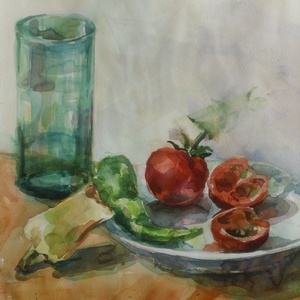 Fél Paprika, 2019 - művészet - festmény - akvarell - Meska.hu