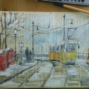 Budapest Tram #2, 2021 - művészet - grafika & illusztráció - ceruzarajz - Meska.hu