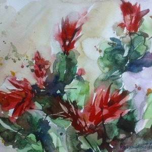 Karácsonyi kaktusz (Schlumbergera),  2020 - művészet - festmény - akvarell - Meska.hu