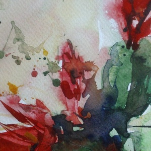 Karácsonyi kaktusz (Schlumbergera),  2020 - művészet - festmény - akvarell - Meska.hu