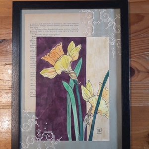 Hímzett Tavaszi Kollekció. Nárcisz.  - Meska.hu