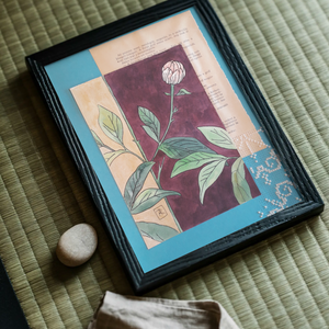 Hímzett Tavaszi Kollekció. Fiatal bazsarózsa, Művészet, Festmény, Festmény vegyes technika, Festészet, Hímzés, MESKA