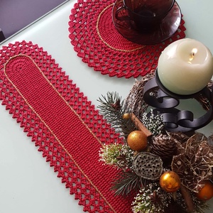 Karácsonyi Asztali futó/terítő - otthon & életmód - dekoráció - asztal és polc dekoráció - horgolt & csipketerítő - Meska.hu