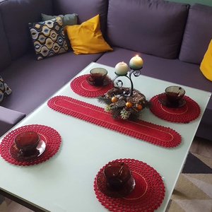 Karácsonyi Asztali futó/terítő - otthon & életmód - dekoráció - asztal és polc dekoráció - horgolt & csipketerítő - Meska.hu