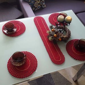 Karácsonyi Asztali futó/terítő - otthon & életmód - dekoráció - asztal és polc dekoráció - horgolt & csipketerítő - Meska.hu