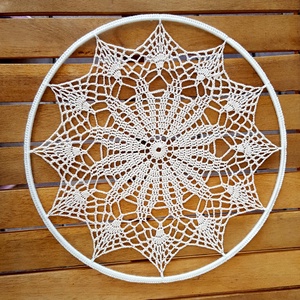 Horgolt falidísz, függődísz, ablakdísz, fali dekoráció 25 cm - otthon & életmód - dekoráció - fali és függő dekoráció - falra akasztható dekor - Meska.hu