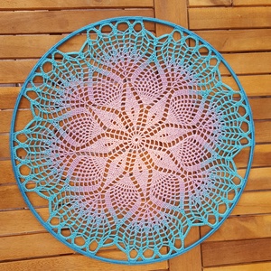 Horgolt falidísz, függődísz, ablakdísz, fali dekoráció, mandala 40 cm - otthon & életmód - dekoráció - fali és függő dekoráció - falra akasztható dekor - Meska.hu