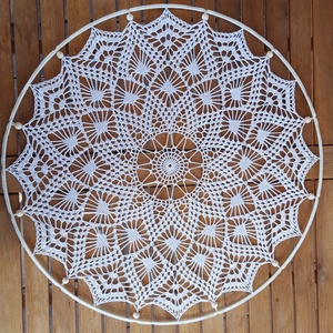 Horgolt falidísz, függődísz, ablakdísz, fali dekoráció 50 cm, Otthon & Életmód, Dekoráció, Fali és függő dekoráció, Falra akasztható dekor, Horgolás, MESKA