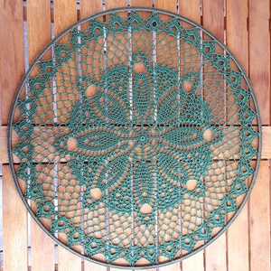 Horgolt falidísz, függődísz, ablakdísz, fali dekoráció, mandala 40 cm - otthon & életmód - dekoráció - fali és függő dekoráció - falra akasztható dekor - Meska.hu