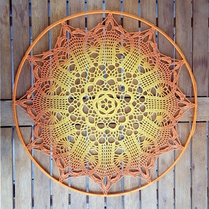 Horgolt falidísz, függődísz, ablakdísz, fali dekoráció, mandala 40 cm, Otthon & Életmód, Dekoráció, Fali és függő dekoráció, Falra akasztható dekor, Horgolás, MESKA