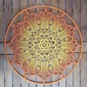 Horgolt falidísz, függődísz, ablakdísz, fali dekoráció, mandala 40 cm - otthon & életmód - dekoráció - fali és függő dekoráció - falra akasztható dekor - Meska.hu