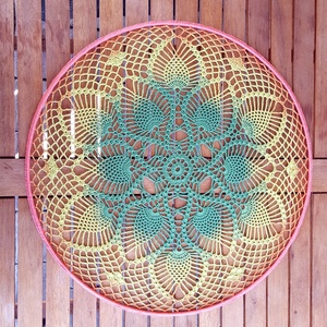 Horgolt falidísz, függődísz, ablakdísz, fali dekoráció, mandala 45 cm, Otthon & Életmód, Dekoráció, Fali és függő dekoráció, Falra akasztható dekor, Horgolás, MESKA