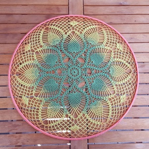Horgolt falidísz, függődísz, ablakdísz, fali dekoráció, mandala 45 cm - otthon & életmód - dekoráció - fali és függő dekoráció - falra akasztható dekor - Meska.hu