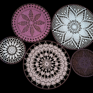 Horgolt falidísz, függődísz, ablakdísz, fali dekoráció  5 elemből áll. - otthon & életmód - dekoráció - fali és függő dekoráció - falra akasztható dekor - Meska.hu