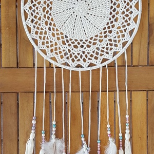 Álomfogó horgolt falidísz, függődísz, ablakdísz, fali dekoráció 30x60 cm - Meska.hu