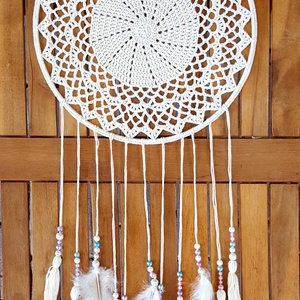 Álomfogó horgolt falidísz, függődísz, ablakdísz, fali dekoráció 30x60 cm - otthon & életmód - dekoráció - fali és függő dekoráció - falra akasztható dekor - Meska.hu