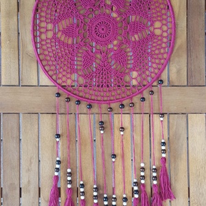Álomfogó horgolt falidísz, függődísz, ablakdísz, fali dekoráció 30x60 cm - Meska.hu