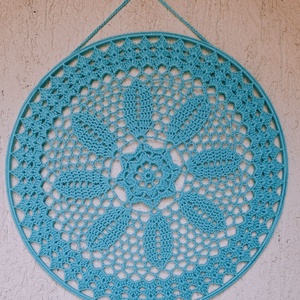 Álomfogó horgolt fali dísz, függődísz, ablakdísz, fali dekoráció mandala 30 cm - otthon & életmód - dekoráció - fali és függő dekoráció - álomfogó - Meska.hu