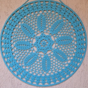 Álomfogó horgolt fali dísz, függődísz, ablakdísz, fali dekoráció mandala 30 cm - otthon & életmód - dekoráció - fali és függő dekoráció - álomfogó - Meska.hu