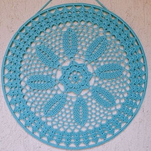Álomfogó horgolt fali dísz, függődísz, ablakdísz, fali dekoráció mandala 30 cm - otthon & életmód - dekoráció - fali és függő dekoráció - álomfogó - Meska.hu