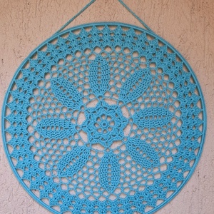 Álomfogó horgolt fali dísz, függődísz, ablakdísz, fali dekoráció mandala 30 cm - otthon & életmód - dekoráció - fali és függő dekoráció - álomfogó - Meska.hu