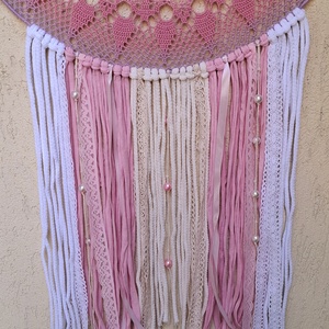 Álomfogó horgolt fali dísz, függődísz, ablakdísz, fali dekoráció mandala 50 cm - otthon & életmód - dekoráció - fali és függő dekoráció - álomfogó - Meska.hu