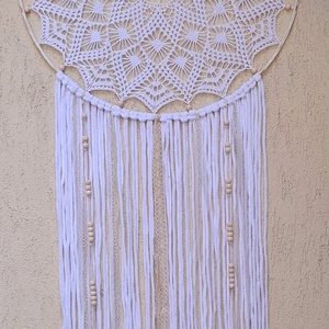 Álomfogó horgolt fali dísz, függődísz, ablakdísz, fali dekoráció mandala 50 cm - otthon & életmód - dekoráció - fali és függő dekoráció - álomfogó - Meska.hu