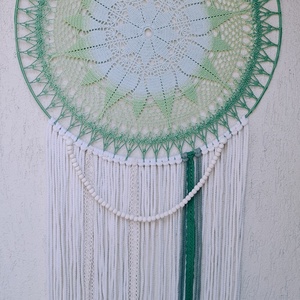 Álomfogó horgolt fali dísz, függődísz, ablakdísz, fali dekoráció mandala 50 cm - otthon & életmód - dekoráció - fali és függő dekoráció - álomfogó - Meska.hu