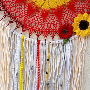 Álomfogó horgolt fali dísz, függődísz, ablakdísz, fali dekoráció mandala 50 cm - otthon & életmód - dekoráció - fali és függő dekoráció - álomfogó - Meska.hu