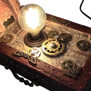 Steampunk könyvlámpa - otthon & életmód - lámpa - asztali lámpa - Meska.hu