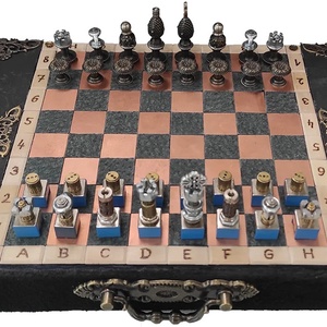 Steampunk könyvsakk készlet - játék & sport - táblajáték és kártyajáték - sakk - Meska.hu