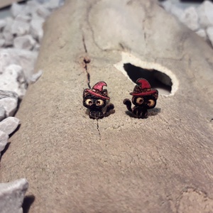 Boszorkány macska fülbevaló - ékszer - fülbevaló - fülékszer - Meska.hu