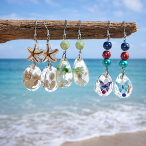 Gyanta fülbevalók, Ékszer, Fülbevaló, Karika fülbevaló, Ékszerkészítés, MESKA