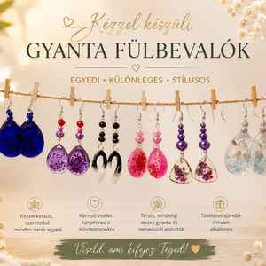 Gyanta fülbevaló, Ékszer, Fülbevaló, Lógó fülbevaló, , MESKA