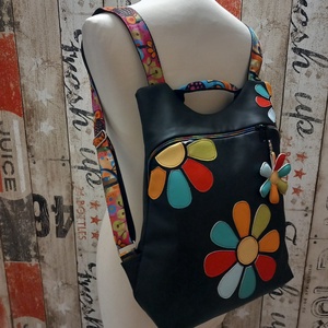 Flowers Flow hátizsák  fekete - Meska.hu